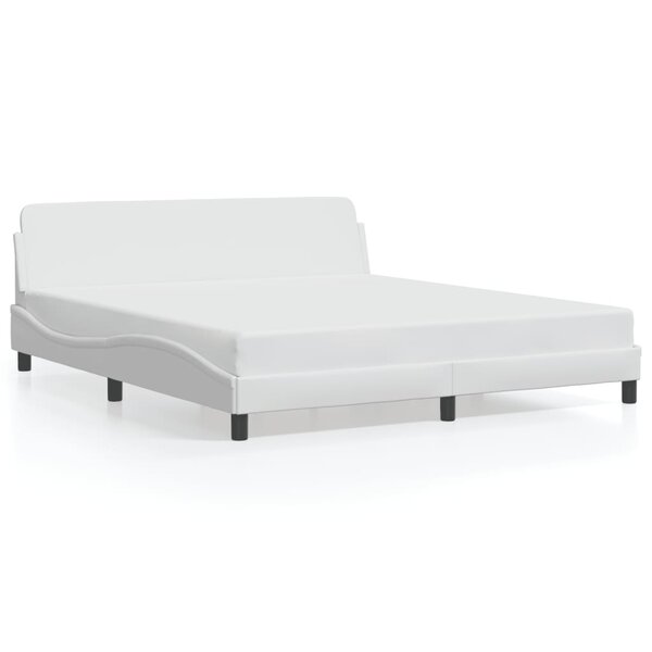 vidaXL Cadre de lit Dover blanc 180x200 cm similicuir