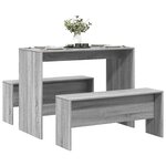 vidaXL Ensemble table à manger et bancs 3 Pièces bois d'ingénierie