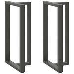 vidaXL Pieds de table de bar en T  2 pièces  anthracite  60 x 35 x (110-111) cm  acier
