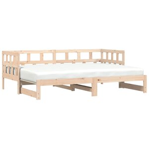 vidaXL Lit de jour et lit gigogne sans matelas 80x200 cm bois massif