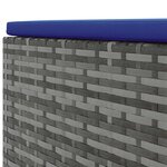 vidaXL Salon de jardin 4 Pièces avec coussins Gris Résine tressée