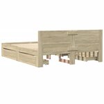 vidaXL Cadre de lit tête de lit sans matelas chêne sonoma 150x200 cm