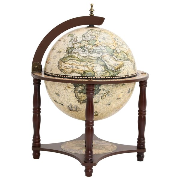 vidaXL Support à vin bar forme globe Marron Bois d'eucalyptus massif