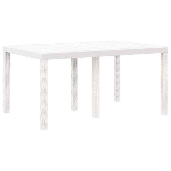vidaXL Table de Jardin Blanc 150 x 100 x 73 cm polyrotin