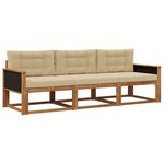 vidaXL Ensemble de canapés d'extérieur 3 pc Naturel et Beige
