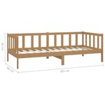 vidaXL Lit de repos et matelas 90x200cm Marron miel Bois de pin massif