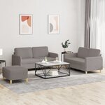 vidaXL Ensemble de canapés 3 Pièces avec coussins Taupe Tissu