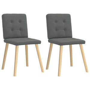 vidaXL Chaises à manger lot de 2 gris foncé tissu