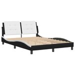 vidaXL Cadre de lit sans matelas Zadar noir et blanc 140x200 cm similicuir
