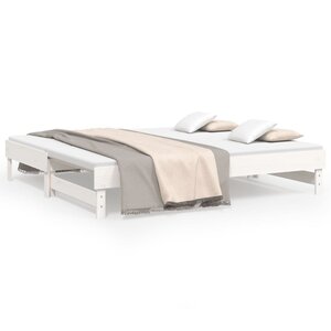 vidaXL Lit coulissant sans matelas blanc 2x(90x190) cm