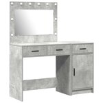 vidaXL Table de Toilette avec tiroir 2 Pièces Gris Bois d'ingénierie