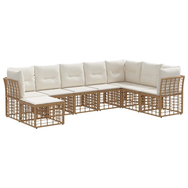 vidaXL Ensemble de canapés d'extérieur Naturel Polyester