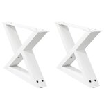 vidaXL Pieds de table basse 2 pièces Blanc 50 x (30-31 3) cm Acier
