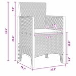 vidaXL Chaise de jardin 4 Pièces Blanc 53 x 49 x 85 cm PP