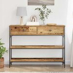 vidaXL Table Console avec tiroir Bois ancien 100 x 25 x 75 cm