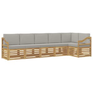 vidaXL Ensemble de canapés d'extérieur 6 pc Blanc et gris clair