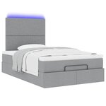 vidaXL Cadre de lit ottoman et matelas gris clair 120x200 cm tissu