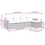 vidaXL Salon de jardin avec coussins 5 Pièces beige résine tressée