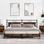 vidaXL Cadre de lit en métal sans matelas chêne fumé 200x200 cm