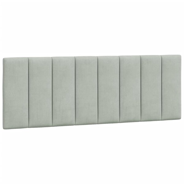 vidaXL Coussin de tête de lit Hanko gris clair 137 cm velours