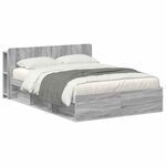 vidaXL Cadre de lit avec rangement Sonoma gris 160 x 200 cm