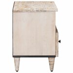 vidaXL Meuble TV Blanc 70 x 33 5 x 46 cm Bois de mangue massif