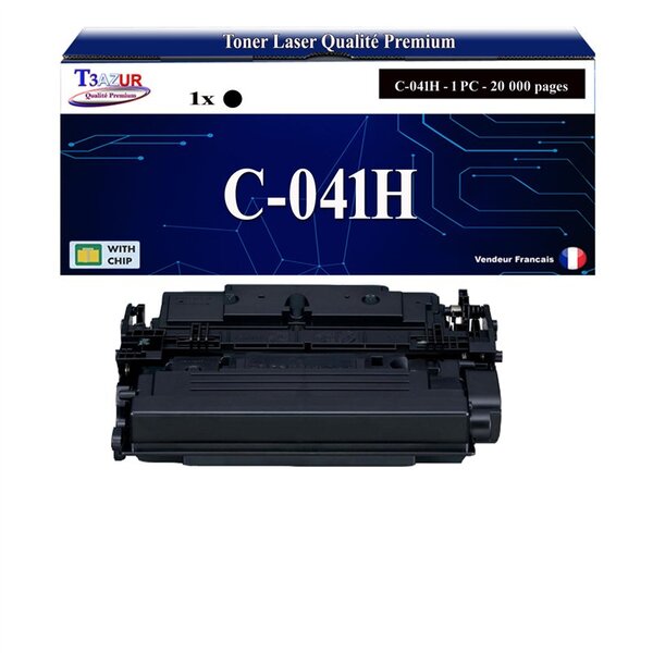 T3AZUR - Toner compatible avec Canon 041H (0453C002) pour Canon LBP312x  MF522X  MF525X Noir - 20 000p