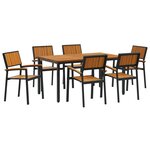 vidaXL Ensemble de salle à manger de jardin 7 pièces en bois d'acacia et métal
