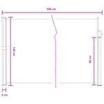 vidaXL Store latéral rétractable 500 x 140 cm Polyester Rectangulaire