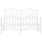 vidaXL Cadre de lit métal avec tête de lit/pied de lit blanc 140x190cm