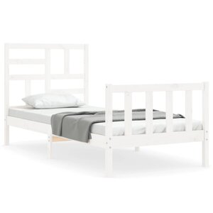 vidaXL Cadre de lit sans matelas blanc bois de pin massif