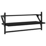 vidaXL Étagères murales avec barres 2 Pièces noir 65x25x30 cm