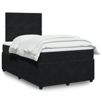 vidaXL Sommier à lattes de lit avec matelas Noir 120x200 cm Velours