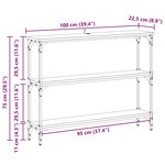 vidaXL Table console Chêne noir 100 x 22 5 x 75 cm Bois d'ingénierie