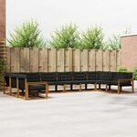 vidaXL Ensemble de canapés d'extérieur 10 Pièces Naturel et Noir