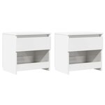 vidaXL Tables de chevet 2 Pièces Blanc brillant 40x30x39 cm Aggloméré