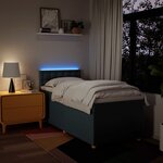 vidaXL Sommier à lattes de lit avec matelas Bleu 90x200 cm Tissu