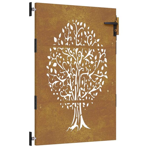 vidaXL Portail de jardin 85x150 cm acier corten conception de l'arbre