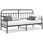 vidaXL Cadre de Lit Black Daybed 80x200 cm Acier