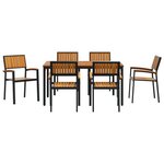 vidaXL Ensemble de salle à manger de jardin 7 pièces en bois d'acacia et métal