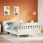 vidaXL Lit bibliothèque sans matelas blanc 120x190 cm bois pin massif