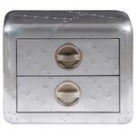 vidaXL Table de coin avec 2 tiroirs vintage style d'aviation