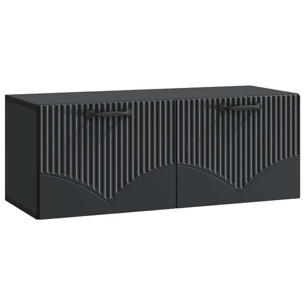 vidaXL Meuble TV mural Noir 78 5 x 31 x 30 cm Bois d'ingénierie