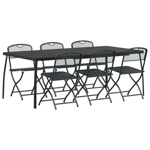 vidaXL Ensemble de meubles d'extérieur 7 pc Anthracite Fer et Acier