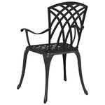 vidaXL Chaise de jardin 2 Pièces Noir 55 x 56 5 x 91cm Aluminium