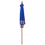 vidaXL Parasol balinais Bleu (210-220) x 260 cm Coton et bois massif