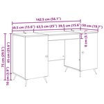 vidaXL Bureau Chêne Sonoma 142 5 x 50 x 75 cm Bois d'ingénierie