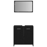 vidaXL Armoire de salle de bain avec miroir chêne noir