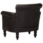 vidaXL Fauteuil Noir Cuir de chèvre véritable