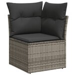 vidaXL Salon de jardin 6 Pièces avec coussins gris résine tressée